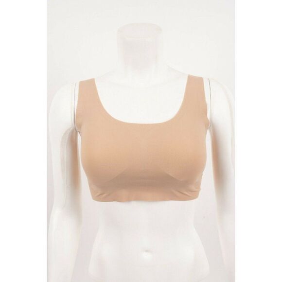 Lot 2 Rhonda Shear Bras Seamless SzS Tan Blue Remove Pads Nylon Spandex 9595x2 - Picture 7 of 12